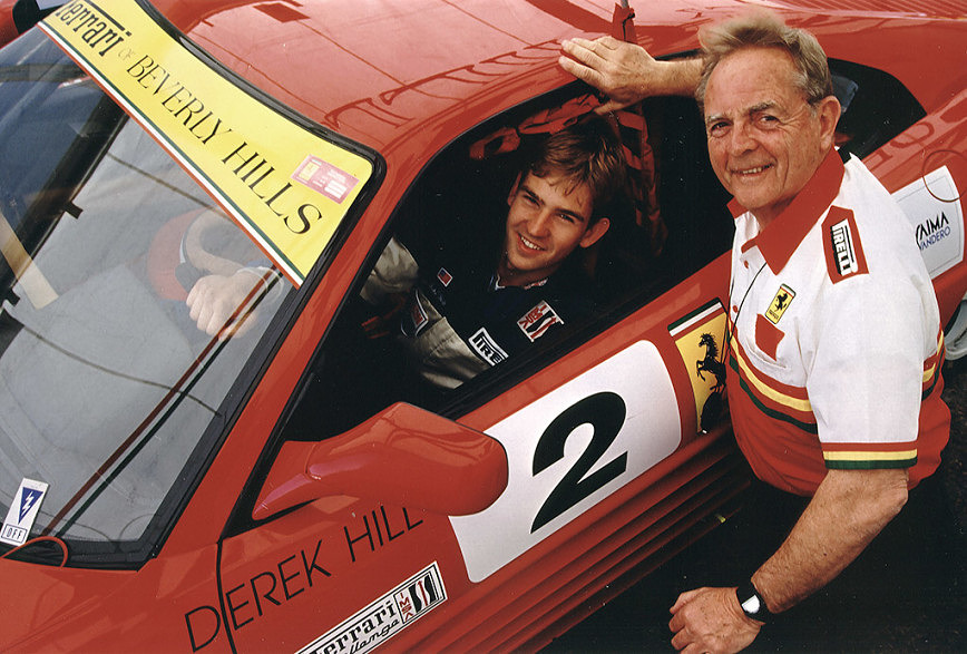Phil Hill and son Derek at Road America, 1995